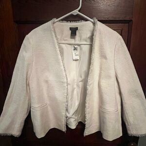 Tweed white cropped blazer